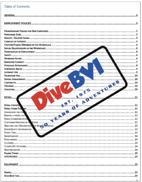 Part 2: Creating an Employee Handbook for Dive Centers by Jeff McNutt